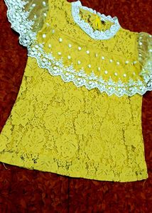 Elegant Yellow Lace Top💫