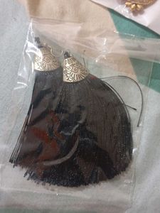 Elegant Black Tassel Earrings