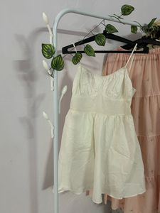 White Spaghetti Strap Mini Dress