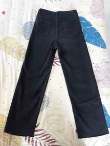 Black High Rise Wide leg jeans