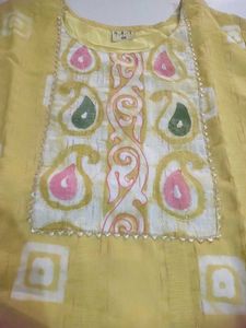 Yellow Printed Kurta