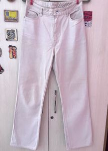 H&M White Wide Ultra High Jeans