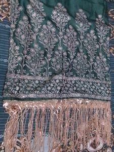Embroidered Kurta Set with Fringes