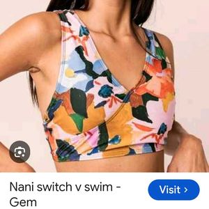 Floral Print V-Neck Bikini Top