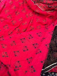 Anarkali Red Kurta Set