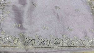 zardozi 💯 saree levander colour hand work 💯