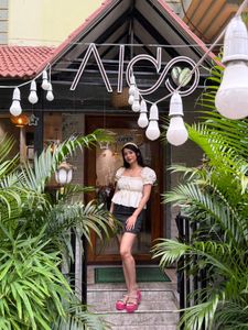 Cream Textured Peplum Top