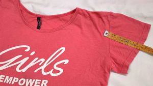 🇬🇧Pink T-shirt Girls Empower Graphic soft silk👕