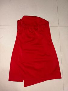 Red Strapless Mini Dress Party Wear