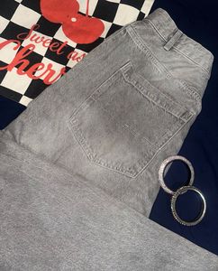 ✨💿ultra baggy Y2K low waist grey denim