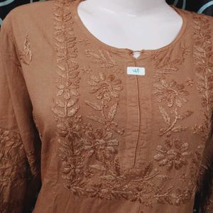 Pure Chikankari Lakhnowi Rayon Kurti Set