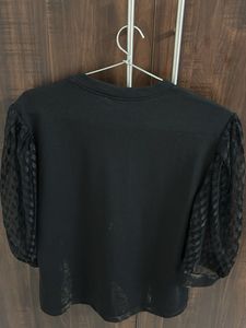 Chic Black Puff Sleeve Top