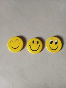 Vintage Smiley Face Buttons (Set of 3)