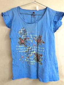 Blue Graphic Print T-Shirt
