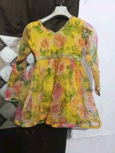 Beautiful Yellow Floral kurti with shrara and dupp