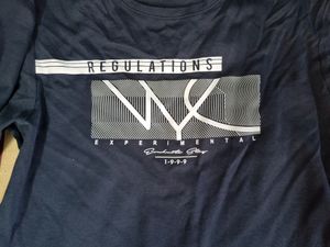 MAITRI Men's Full Sleeve Printed Tshirt|| Navy Blue||