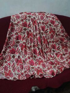 Boho Floral Print Midi Skirt