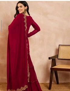 174.Maroon sharara set(XXL)
