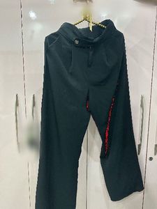 Stylish Black Pants with Red Trim