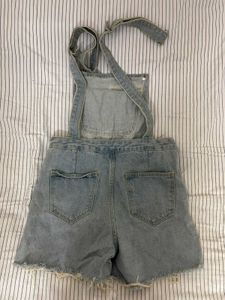 Light Wash Denim Short Overalls