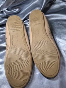Women's Tan Perforated Ballet Flats