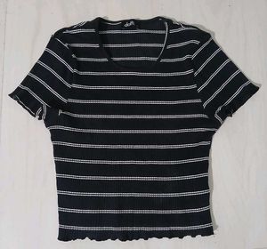 Striped Ribbed Crop Top