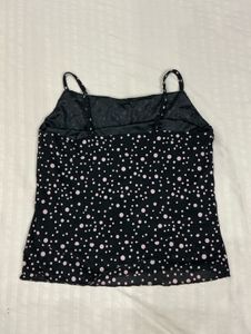 Chic Black &amp; Pink Polka Dot Cami Top
