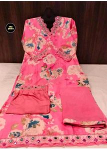 Beautiful Floral Kurta Set with Mirror Work 3xl si
