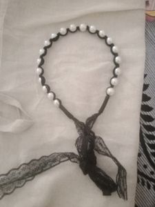 pearl beaded with lace hair band