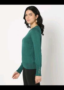 Elegant Teal Long Sleeve Sweater