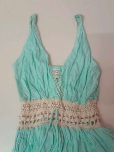 Boho Crochet Trimmed Summer Dress