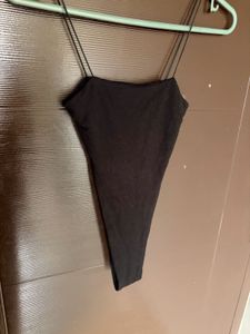 Black Spaghetti Strap Bodysuit