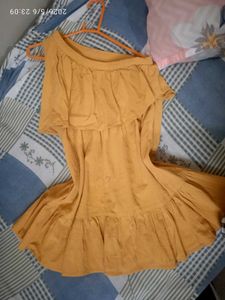 Mustard Yellow Ruffle Dress