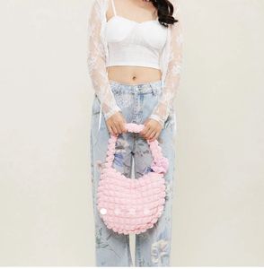 Cute Pink Textured Shoulder Bag