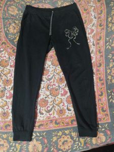 Black Joggers with Bow Detail
