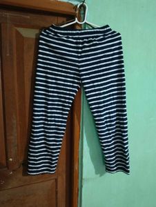 length 32,Striped Navy Blue Pants