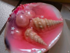Unique Seashell fridge magnet with Pearls