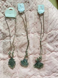 Set of 3 Oxidized Silver Necklaces