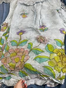 Floral painting suit with Dupatta