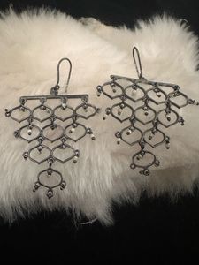 Jali pearl layered drop earrings