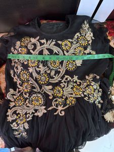 Black designer 56 inch long  Gown
