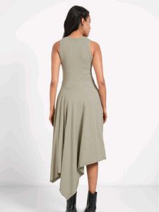 Light Grey Sleeveless Midi Dress