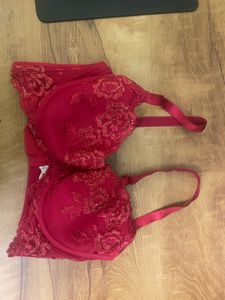 Elegant Red Lace Bra