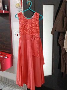 Elegant Coral Dress for Girls
