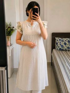 Embroidered Striped Kurta