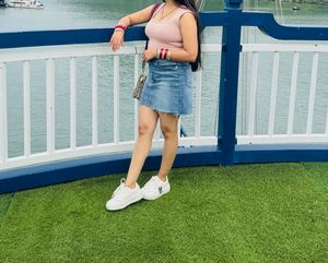 Denim Mini Skirt and top