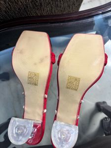 Stylish Red Suede Mules