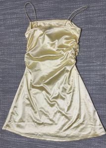 Satin Slip Dress - Light Yellow, size-Xs