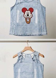 Mickey mouse denim top.