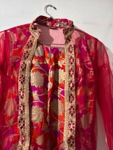 Elegant Red Floral Ethnic Gown